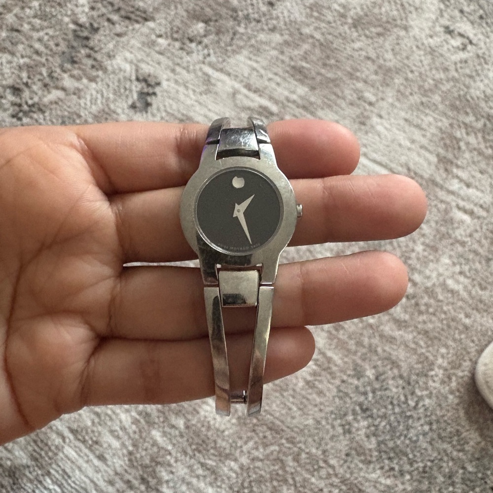 Movado Silver and Black Women's Watch